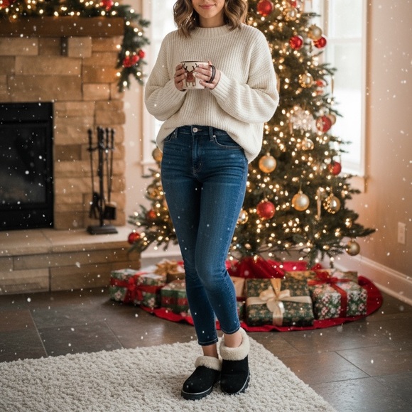 La CANADIENNE Shoes - La Canadienne ALWAYS WATERPROOF SHEARLING LINED CLOG BLACK SUEDE 5.5